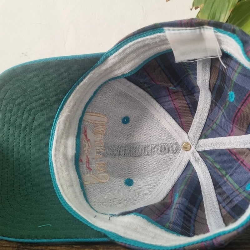 Vintage American Baseball Hat Snapback cap one size adjustable blue Tartan san Antonio texas