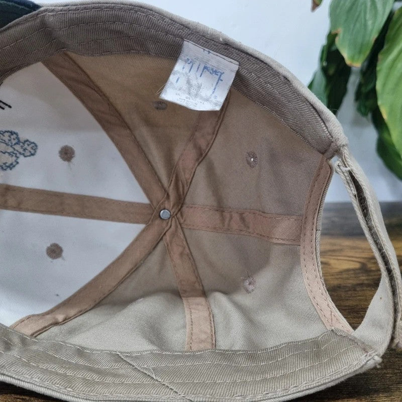 Vintage American Baseball Hat Snapback cap one size adjustable beige fishing guy harvey