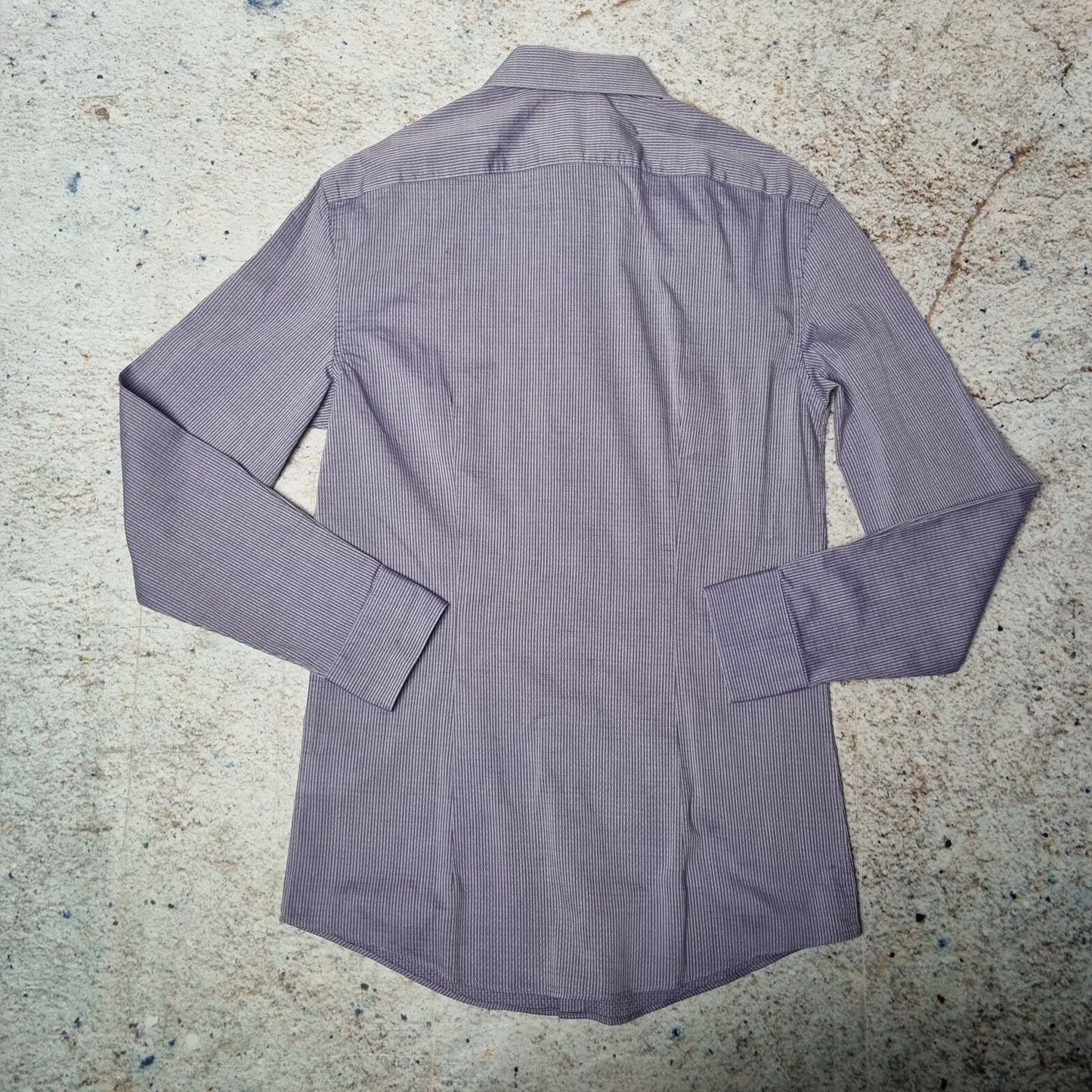 DKNY Shirt Slim Fit Mens 14.5 32/33 Striped - Purple - Size S