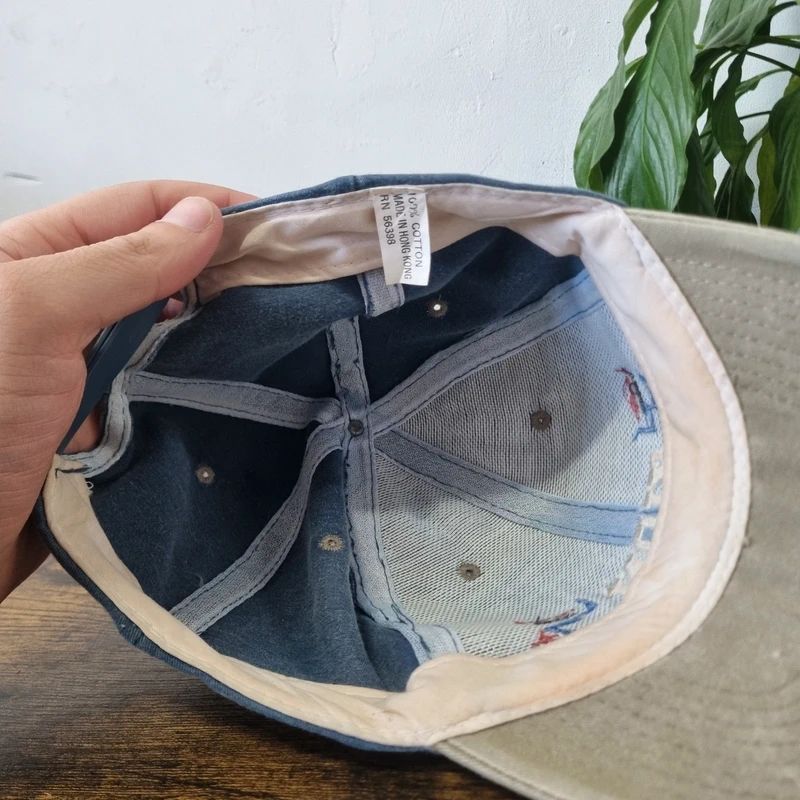Vintage American baseball Hat Snapback cap one size adjustable faded blue grey Zion