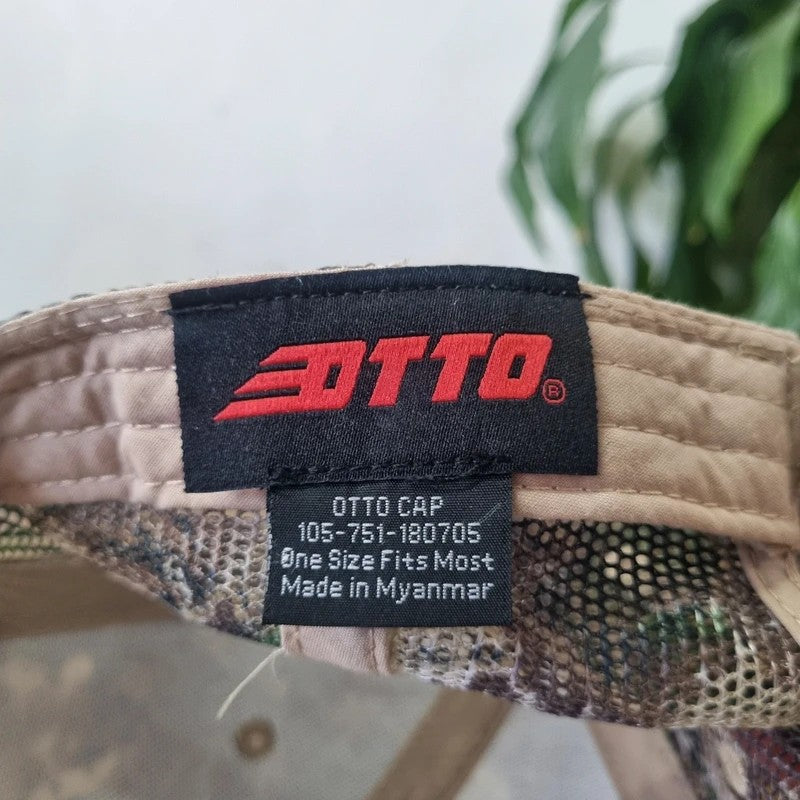 Vintage American Baseball Hat Snapback cap one size adjustable khaki green realtree camo Bendix