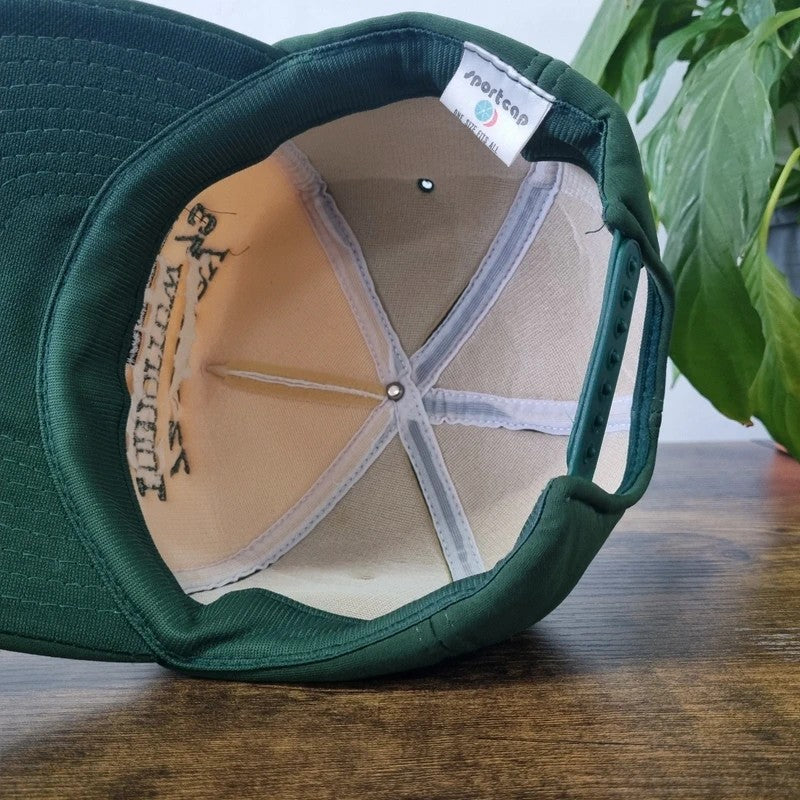 Vintage American Trucker Hat Snapback cap one size adjustable green white 72 today..