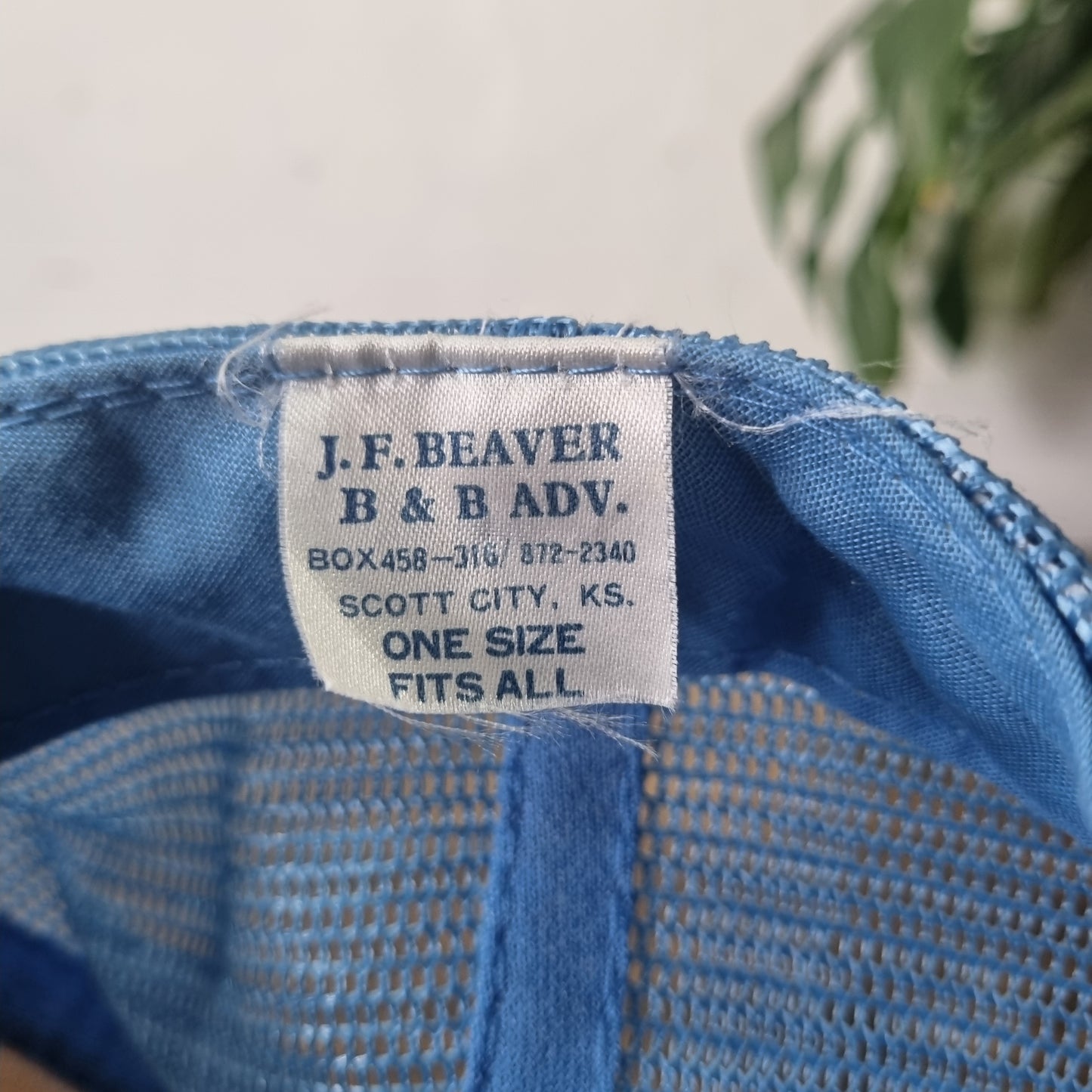 Vintage American Trucker Hat Snapback cap one size adjustable white blue