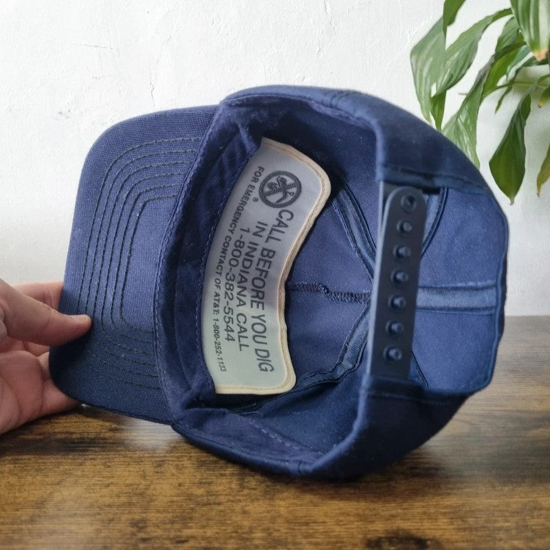 Vintage American Trucker Hat Snapback cap one size adjustable At&T navy