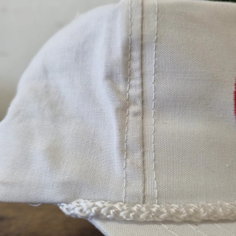 Vintage American Trucker Hat Snapback cap one size adjustable white Ozark alabaster flower