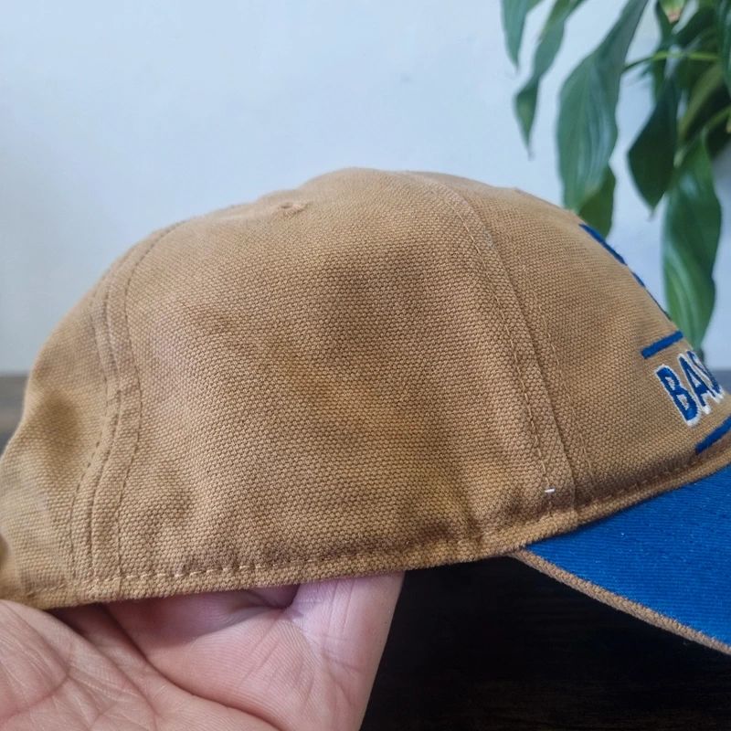 Vintage American Baseball Snapback cap one size adjustable beige blue oil rig basin