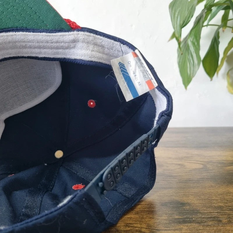 Vintage American Trucker Hat Snapback cap one size adjustable navy red Fire Expo 2003