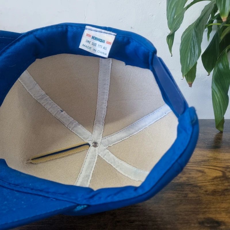 Vintage American Trucker Hat Snapback cap one size adjustable blue medley electric