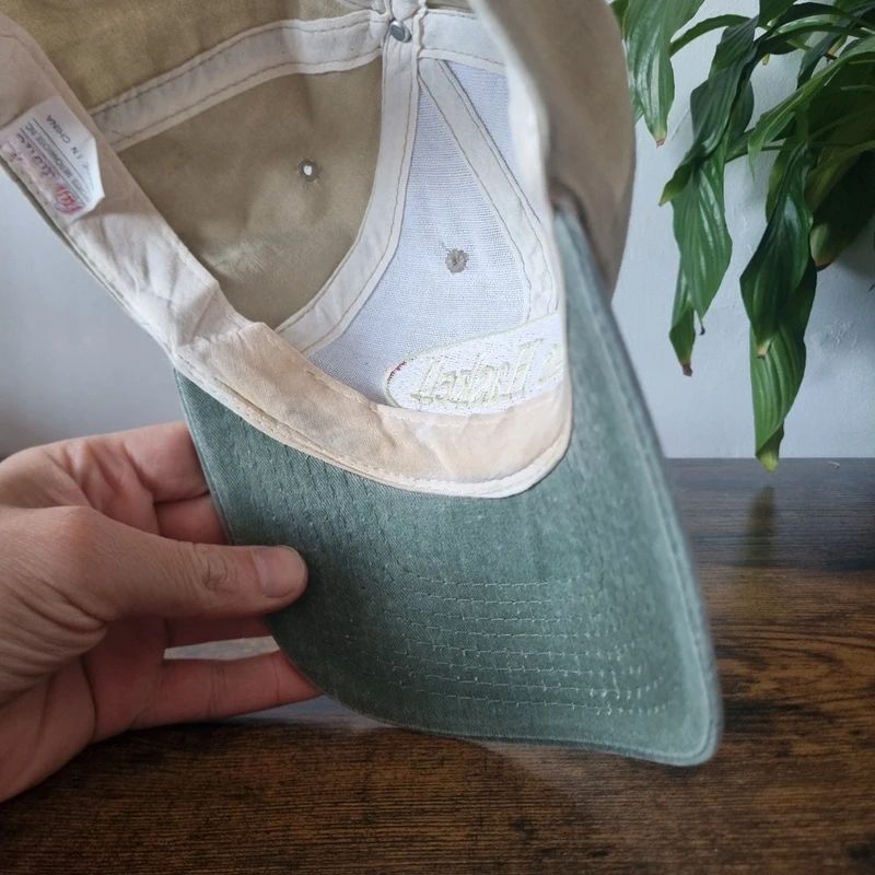 Vintage American baseball Hat Snapback cap one size adjustable the haskell faded khaki green