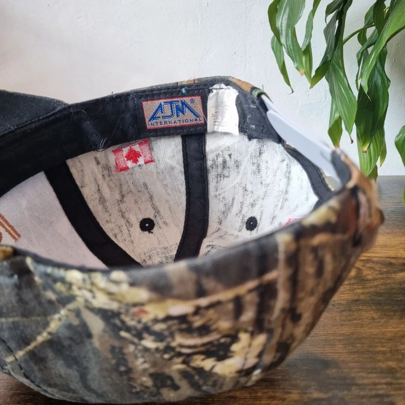Vintage American baseball Snapback cap one size adjustable khaki brown firestop real tree