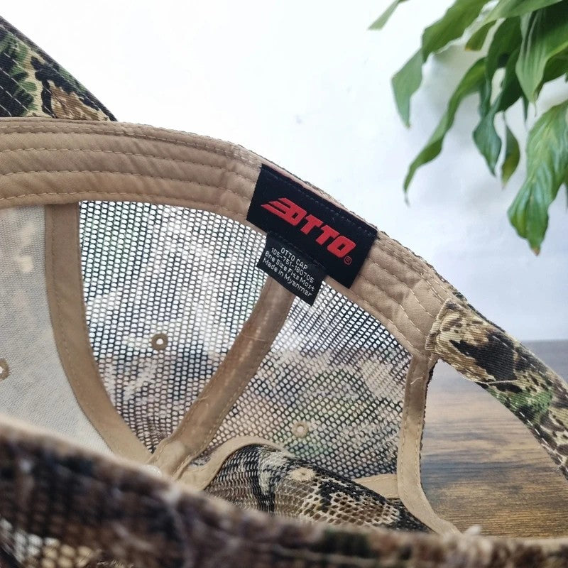 Vintage American Baseball Hat Snapback cap one size adjustable khaki realtree camo bendix