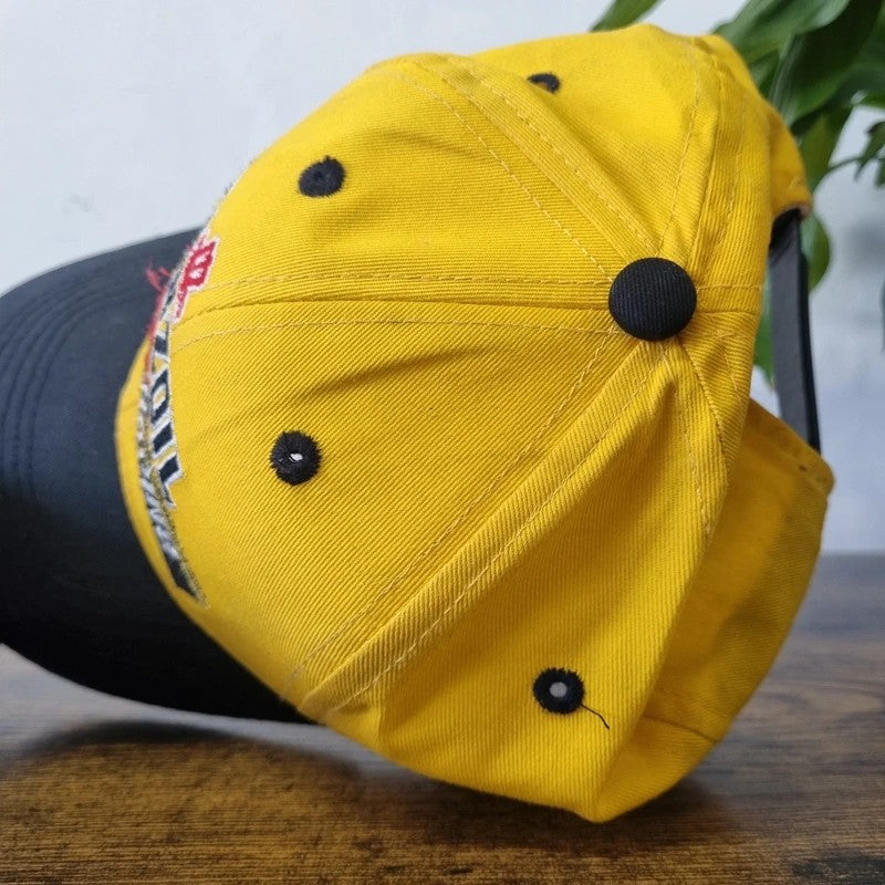 Vintage American Baseball Hat Snapback cap one size adjustable black yellow pennzoil racing