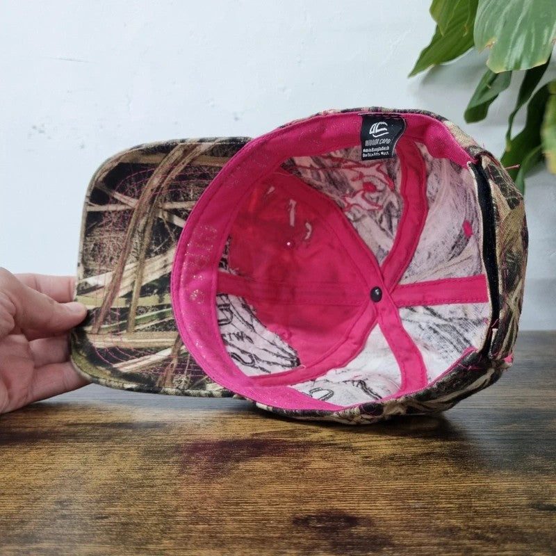 Vintage American Baseball Hat Snapback cap one size adjustable Y2k realtree beige pink