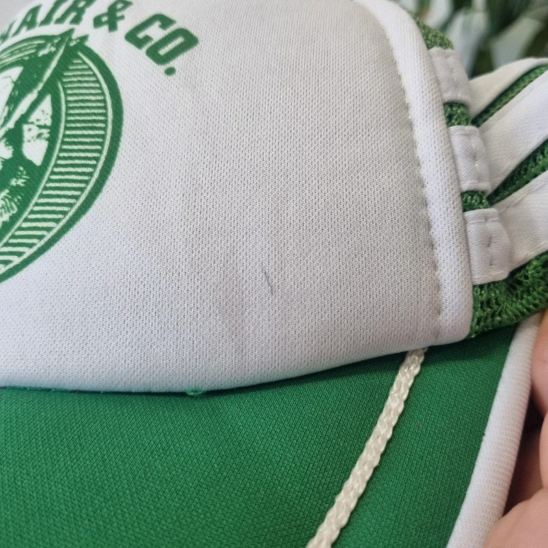 Vintage American Trucker Hat Snapback cap one size adjustable green white P.E. O'Hair & Co