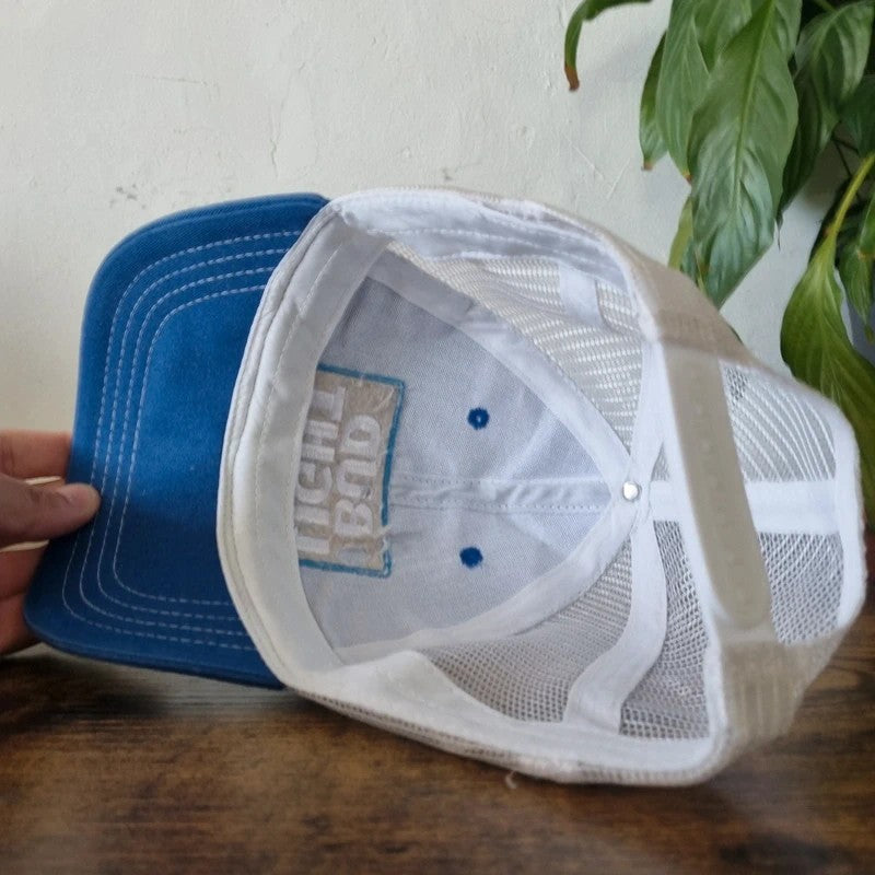 Vintage American Baseball Hat Snapback cap one size adjustable Bud light blue white