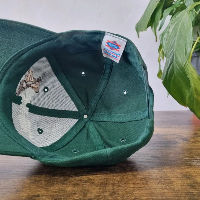 Vintage American Baseball Hat Snapback cap one size adjustable green fowl play pheasant