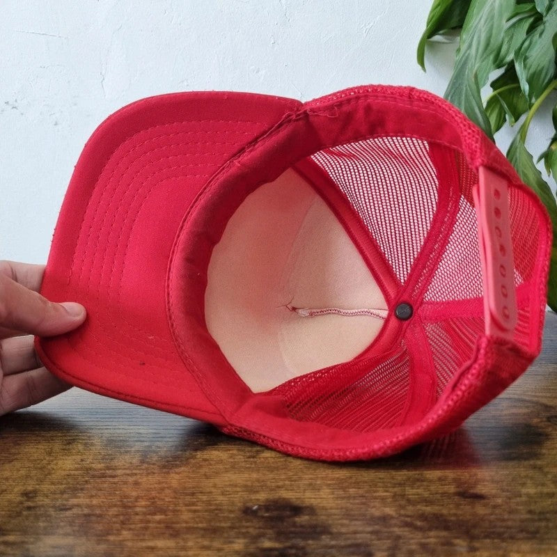 Vintage American Trucker Hat Snapback cap one size adjustable red Chevrolet club chevy