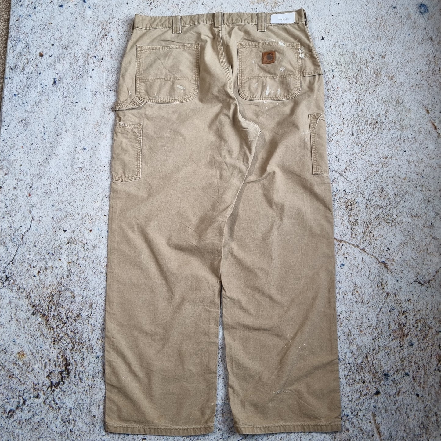 CARHARTT TROUSERS DUNGAREE FIT CARPENTER WORKWEAR PANTS - Brown - W38 L30