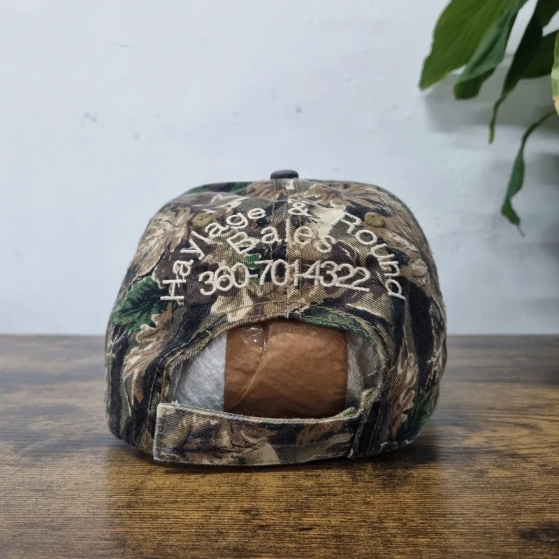 Vintage American Baseball Hat Snapback cap one size adjustable realtree camo Johnson farm