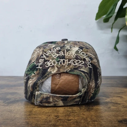 Vintage American Baseball Hat Snapback cap one size adjustable realtree camo Johnson farm