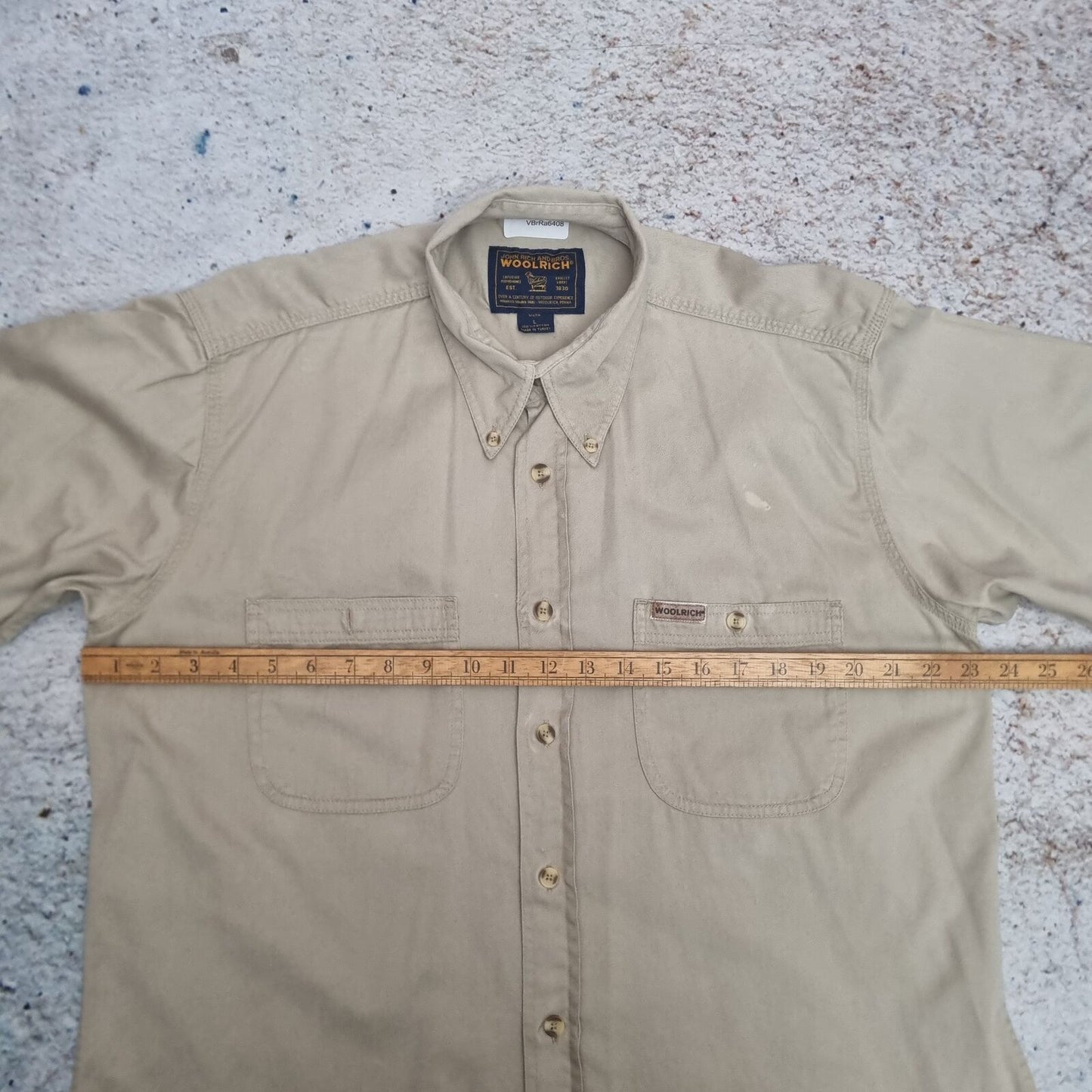 Woolrich OXFORD SHIRT WORK WEAR MENS SOLID - Brown - Size L