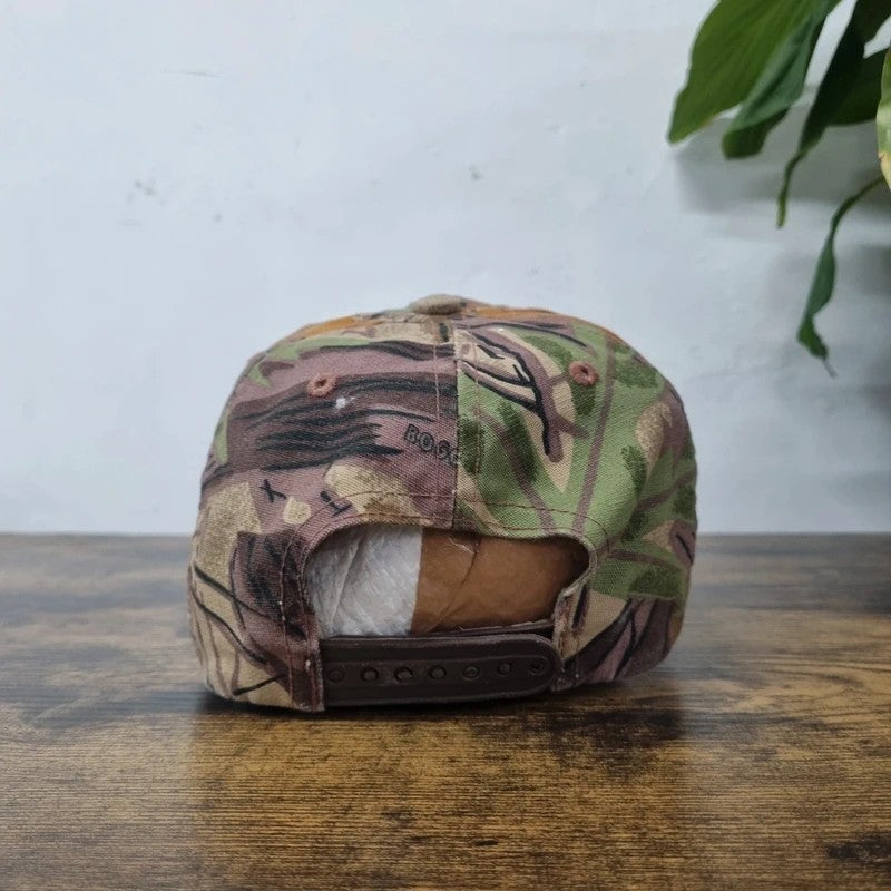 Vintage American Baseball Hat Snapback cap one size beige brown realtree camo University of kentucky