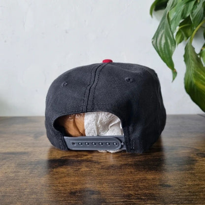 Vintage American Baseball Hat Snapback cap one size adjustable black red concrete barber