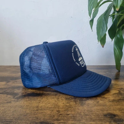 Vintage American Trucker Hat Snapback cap one size adjustable navy Boat US