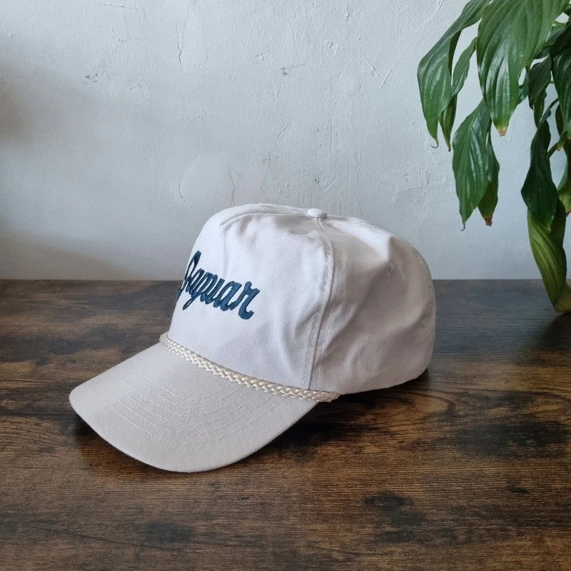 Vintage American Trucker Hat Snapback cap one size adjustable white Jaguar
