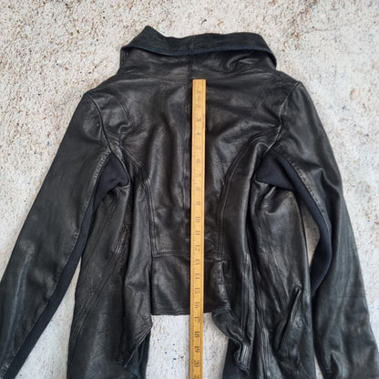 All Saints Leather Jacket Waterfall  Size 10 Womens Black