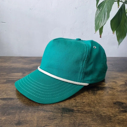 Vintage American Trucker Hat Snapback cap one size adjustable green