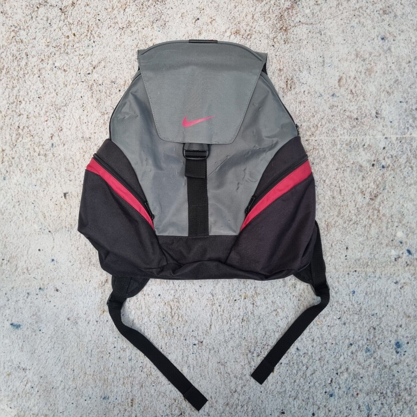 2000s Nike Backpack Rare Y2K Youth Size / Kids Black Grey