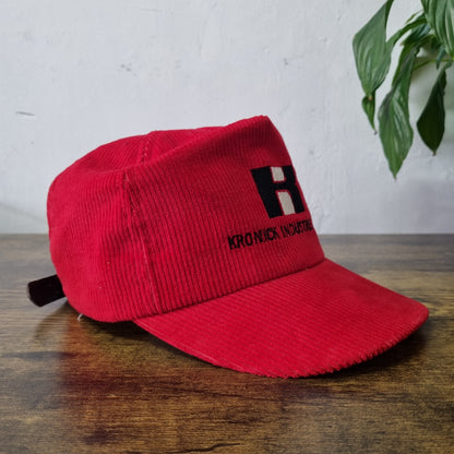 Vintage American Trucker Hat Snapback cap one size adjustable red Kronick Indust