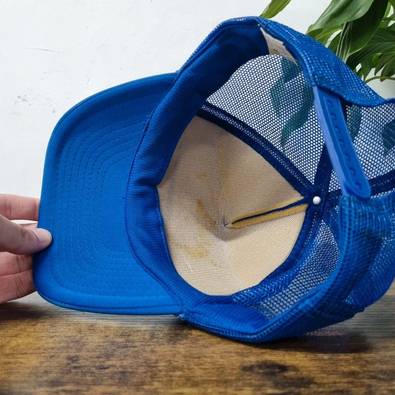 Vintage American Trucker Hat Snapback cap one size adjustable blue Heart of america Chevrolet