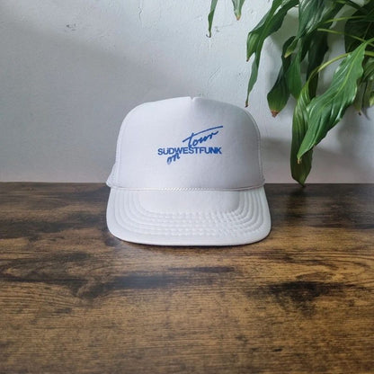 Vintage German Trucker Hat Snapback cap one size adjustable Suedwestfunk radio white