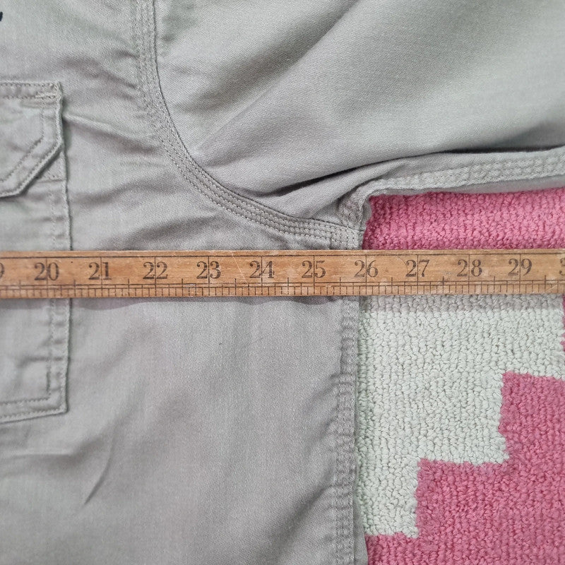 Vintage Carhartt FR Boxy Fit Cropped Shirt Long Sleeve XL plain Beige Button Up Skater Y2K Surf