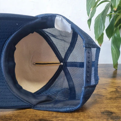 Vintage American Trucker Hat Snapback cap one size adjustable navy Boat US