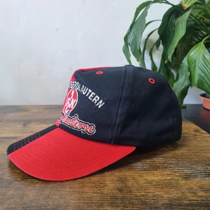 Vintage Baseball Hat Snapback cap one size black red 1 FC kaiserslautern bundesliga 90s