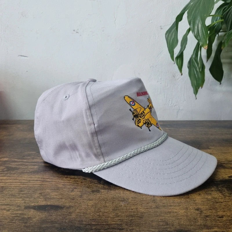 Vintage American Trucker Hat Snapback cap one size adjustable grey Ww2 aircraft plane Bolingbroke