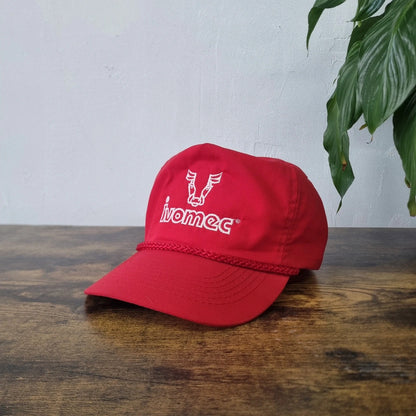 Vintage American Trucker Hat snapback mesh one size adjustable red white ivomec