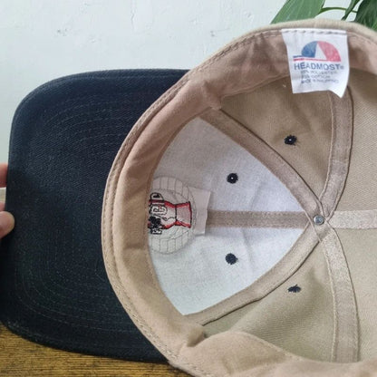 Vintage American Baseball Hat Snapback cap one size adjustable beige black Magid Glove