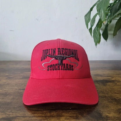 Vintage American Baseball Hat Snapback cap one size adjustable red Joplin Regional Stockyards
