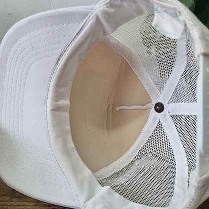 Vintage American Trucker Hat Snapback cap one size adjustable miami vice white