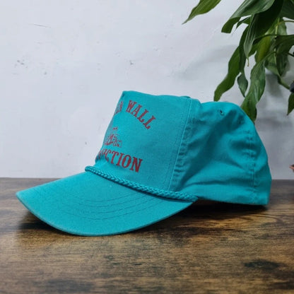 Vintage American Trucker Hat Snapback cap one size adjustable green broken wall construction