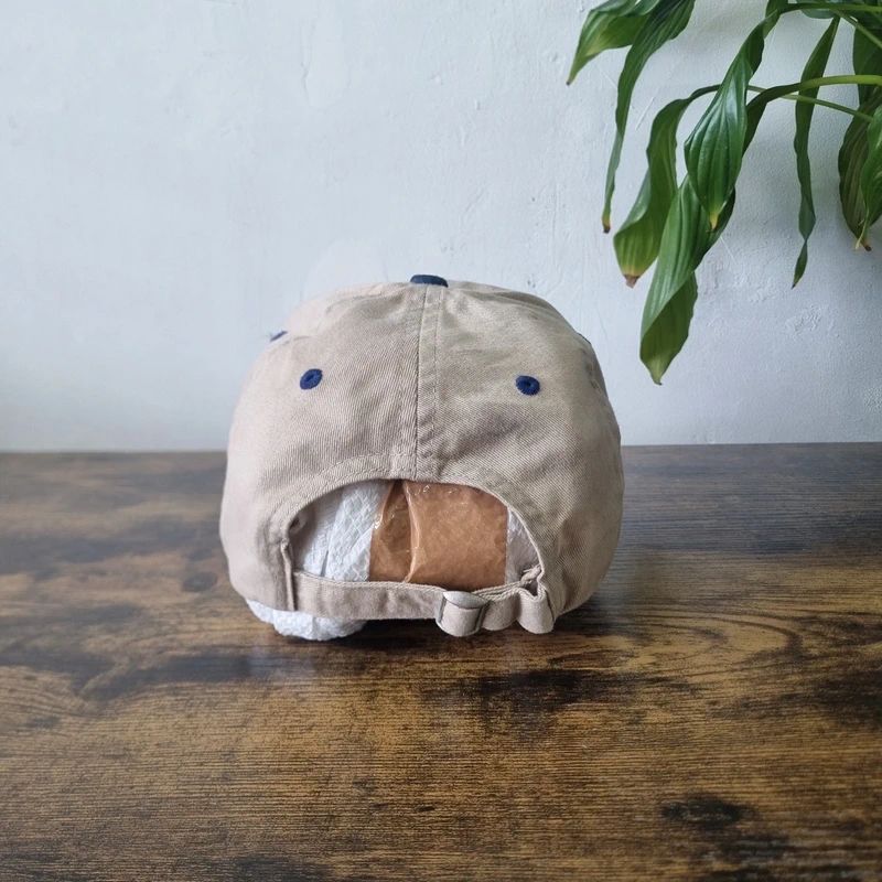 Vintage American Baseball Hat Snapback cap one size adjustable beige navy warner enterprise