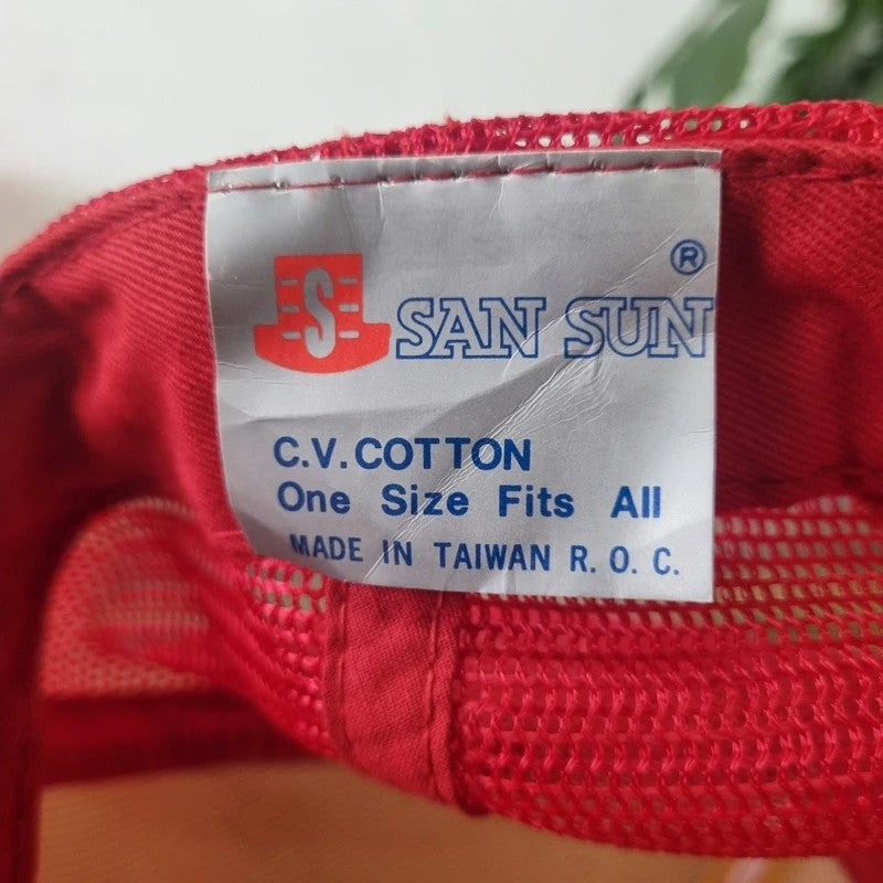 Vintage American Trucker Hat Snapback cap one size adjustable red white good cents