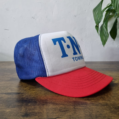 Vintage American Trucker Hat Snapback cap one size adjustable TNT Towing white