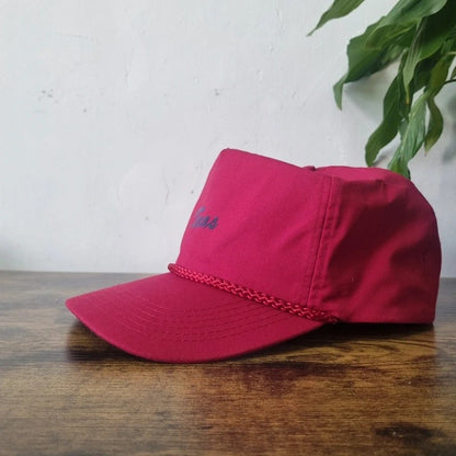 Vintage American Trucker Hat Snapback cap one size adjustable burgundy Texas