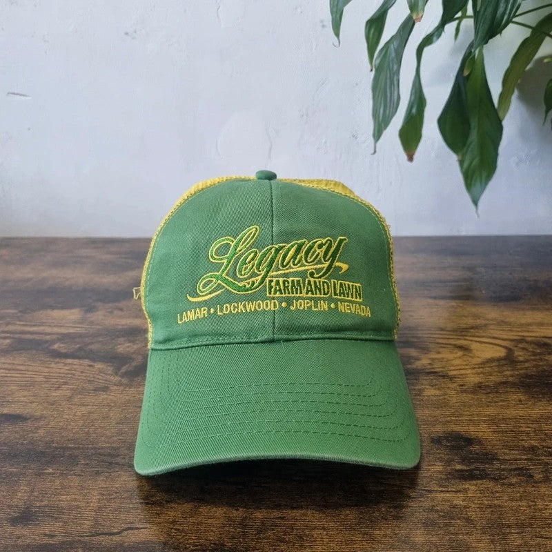 John deere Baseball Hat Snapback cap one size adjustable green yellow