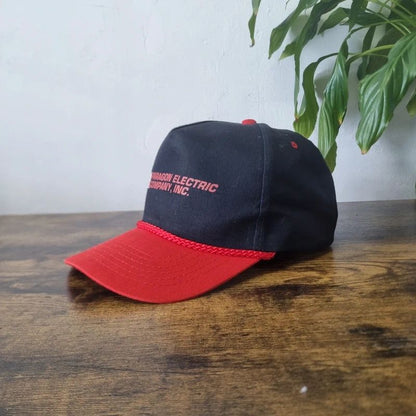 Vintage American Trucker Hat Snapback cap one size adjustable black red paragon electric